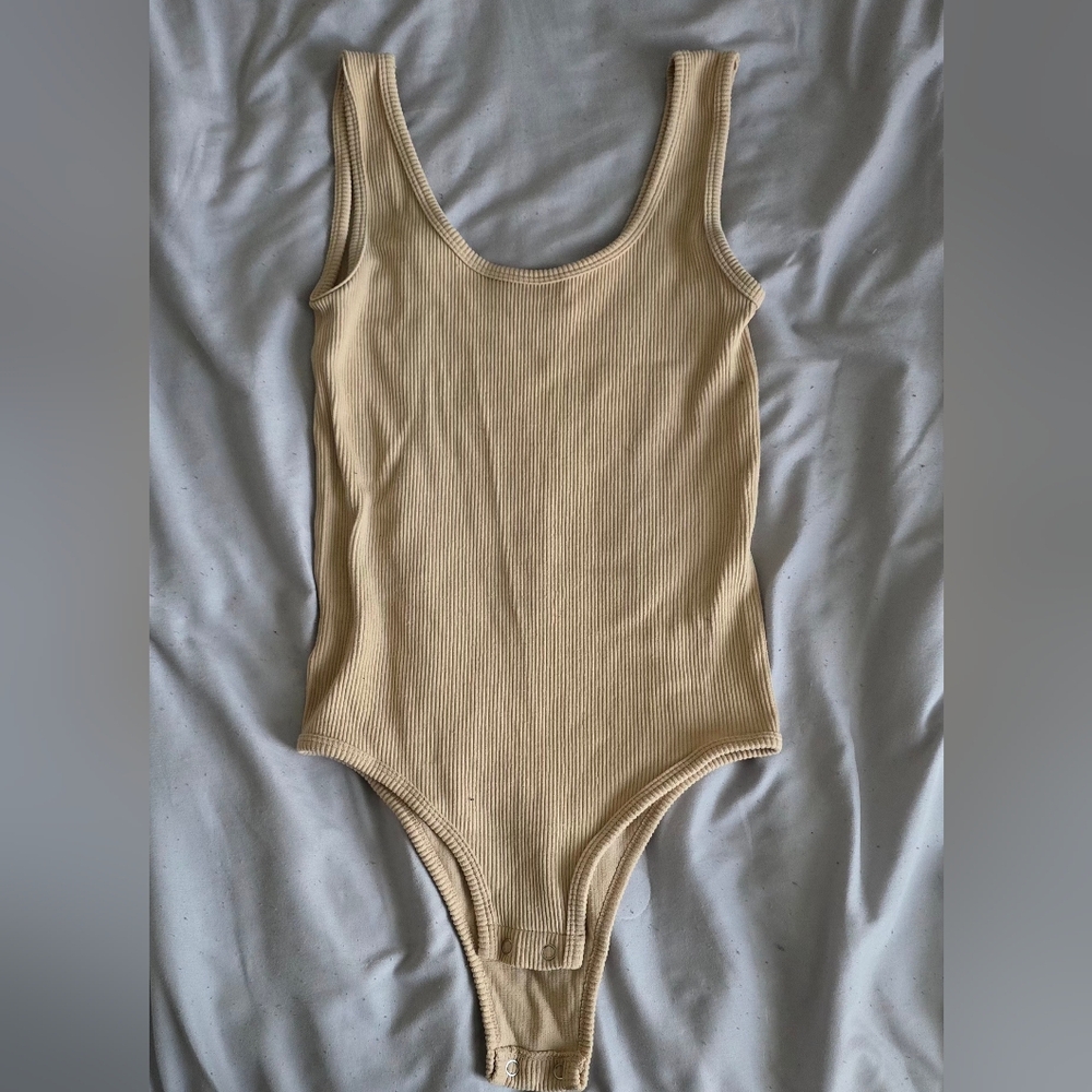 Tan Ribbed Bodysuit